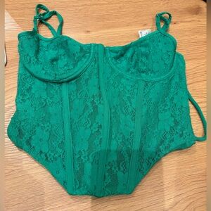 Green Lace Corset Top